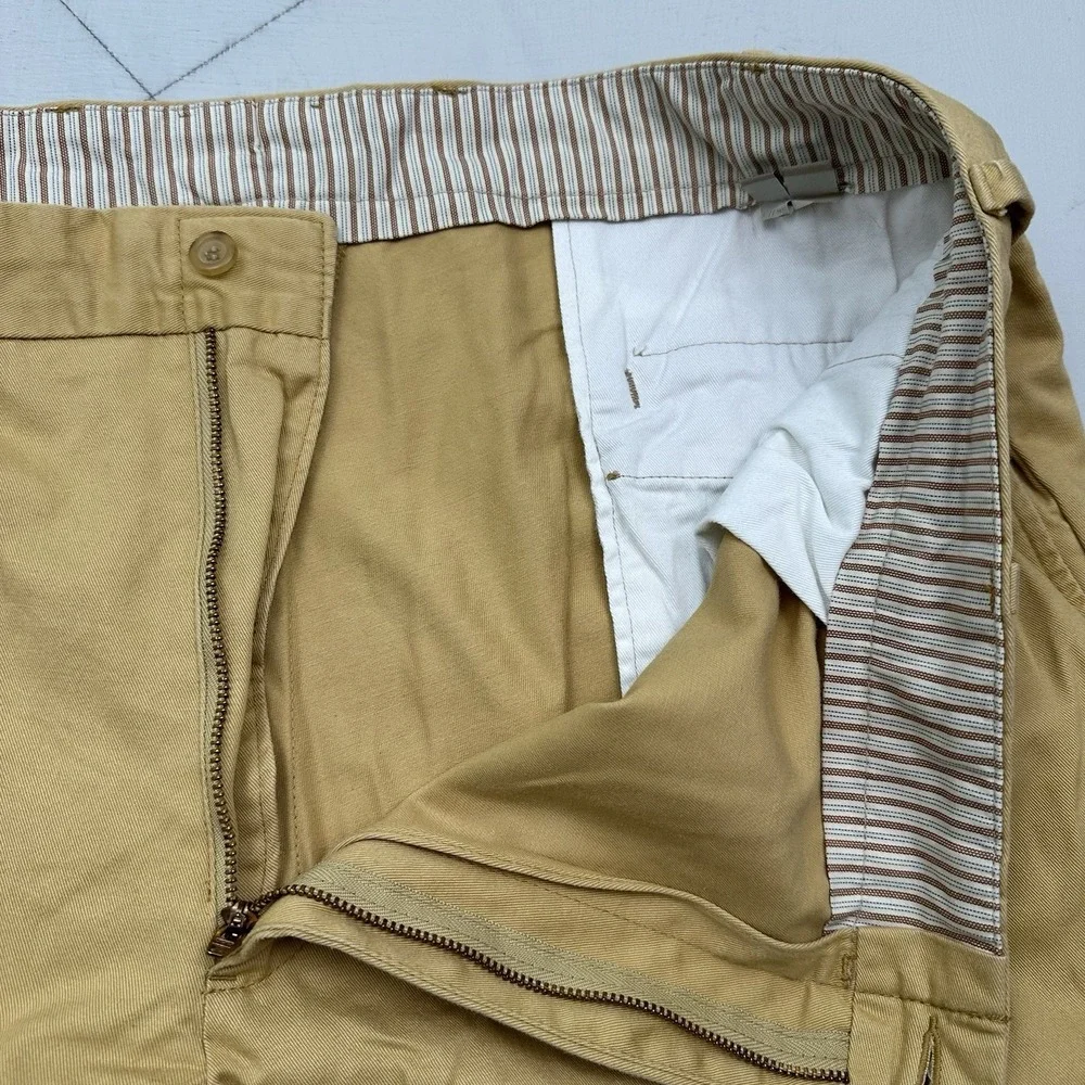 Bills Khakis Classic Fit Chino Pants Mens 42x30 Tan Khaki Made in USA Flat Front